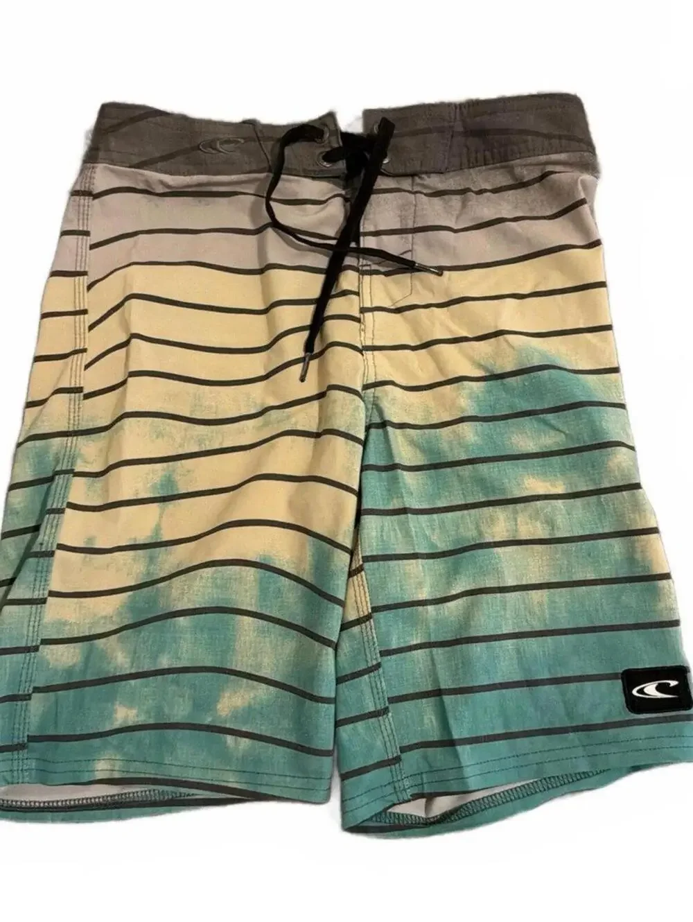 O'Neill Boys Blue Striped Swim Trunks Broad Shorts Size 12